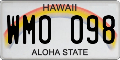 HI license plate WMO098