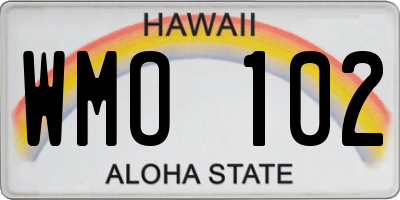 HI license plate WMO102