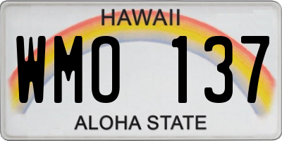 HI license plate WMO137
