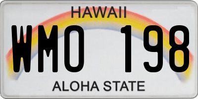 HI license plate WMO198
