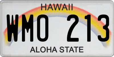 HI license plate WMO213