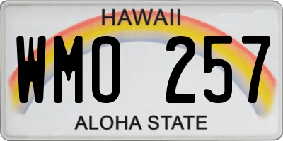 HI license plate WMO257
