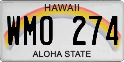 HI license plate WMO274