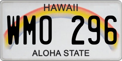 HI license plate WMO296