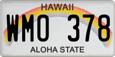 HI license plate WMO378