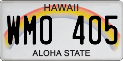 HI license plate WMO405
