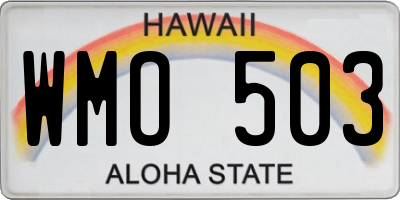 HI license plate WMO503