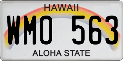 HI license plate WMO563