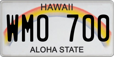 HI license plate WMO700
