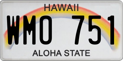 HI license plate WMO751