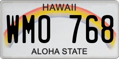 HI license plate WMO768