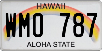 HI license plate WMO787
