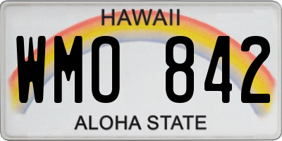 HI license plate WMO842