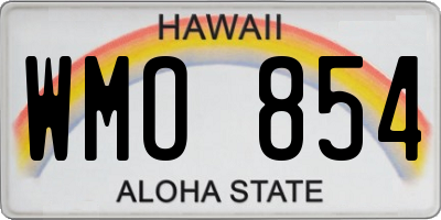 HI license plate WMO854