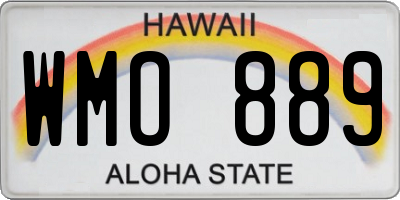 HI license plate WMO889