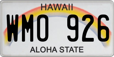 HI license plate WMO926