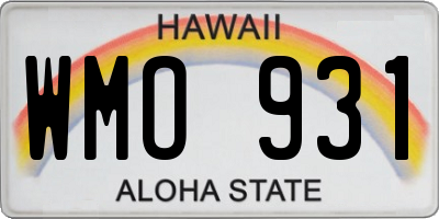 HI license plate WMO931