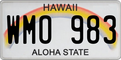 HI license plate WMO983