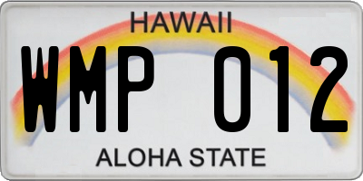 HI license plate WMP012