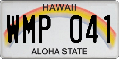 HI license plate WMP041