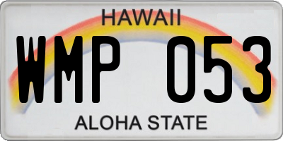 HI license plate WMP053