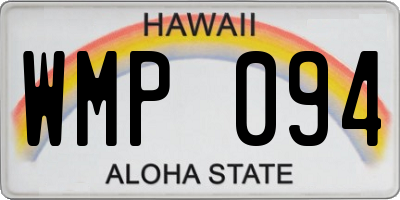 HI license plate WMP094