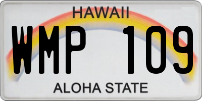 HI license plate WMP109