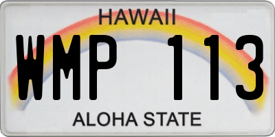 HI license plate WMP113