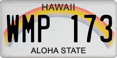 HI license plate WMP173