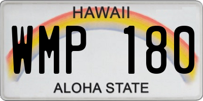 HI license plate WMP180