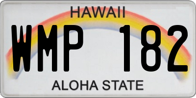 HI license plate WMP182