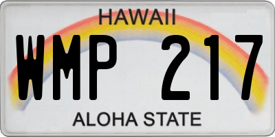 HI license plate WMP217