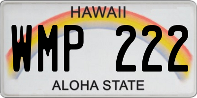 HI license plate WMP222