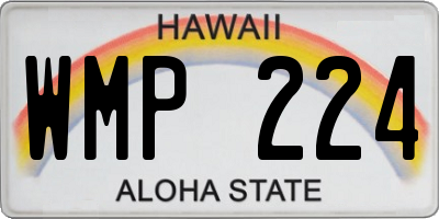 HI license plate WMP224
