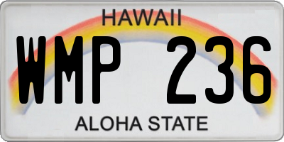 HI license plate WMP236