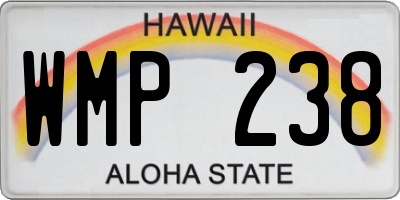 HI license plate WMP238
