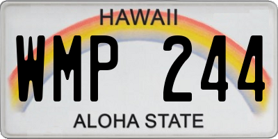 HI license plate WMP244