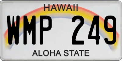 HI license plate WMP249