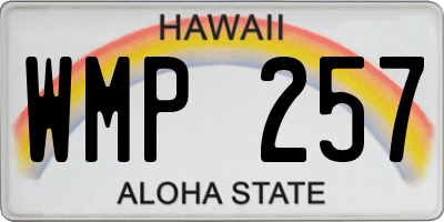 HI license plate WMP257