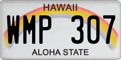 HI license plate WMP307