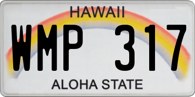 HI license plate WMP317