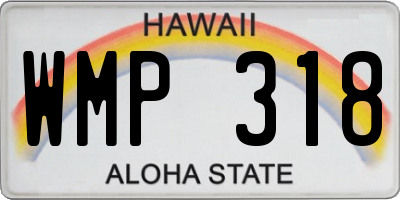 HI license plate WMP318