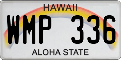 HI license plate WMP336