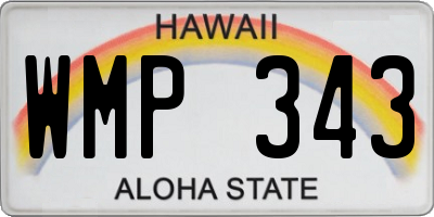 HI license plate WMP343