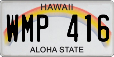 HI license plate WMP416