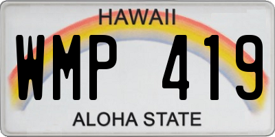 HI license plate WMP419