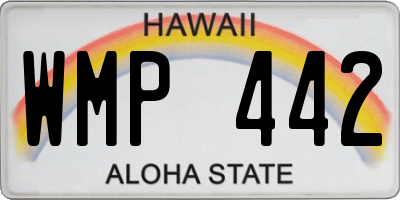 HI license plate WMP442