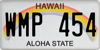 HI license plate WMP454