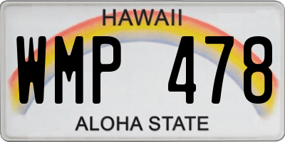 HI license plate WMP478