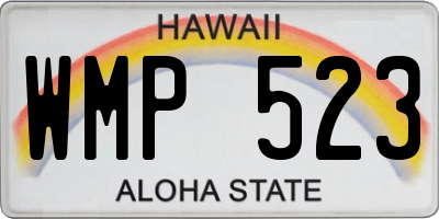 HI license plate WMP523